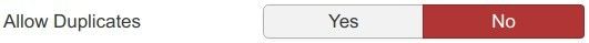 allow duplicates setting