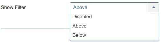 the show filter parameter and its options