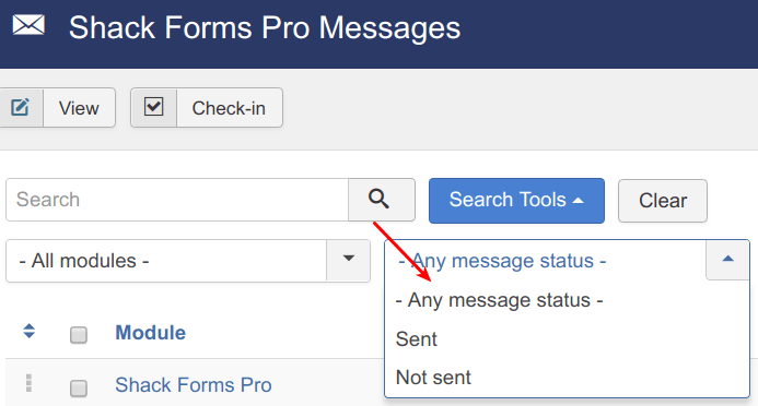 filter by message sending status