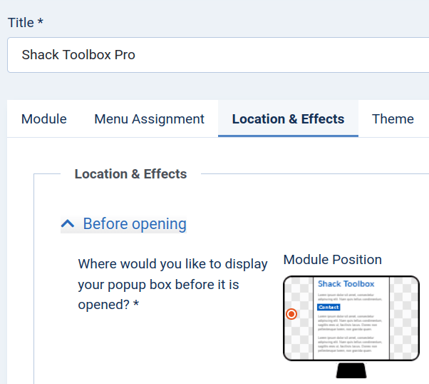 the module position button