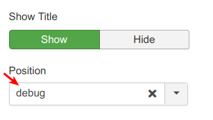 select debug for the module position