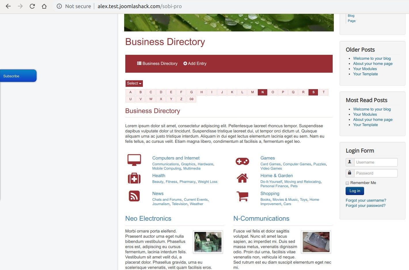 01 sobipro demo business directory frontend