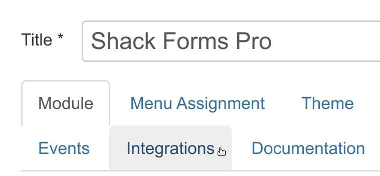 shackforms integration tab