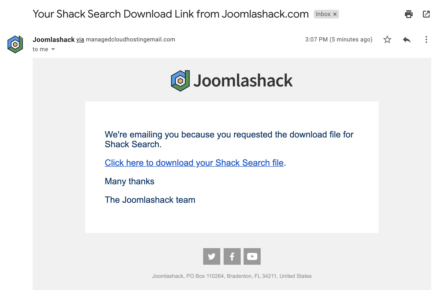 email shack search