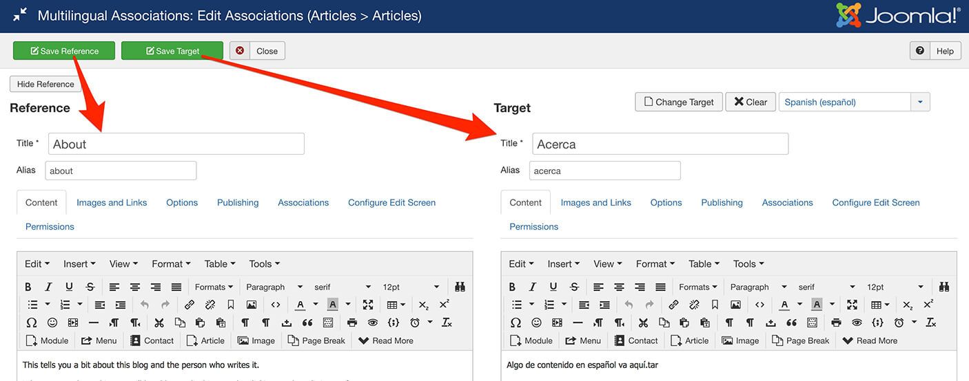 Multilingual Associations joomla