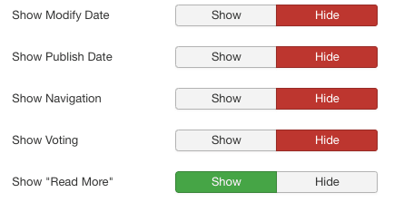 navigation options