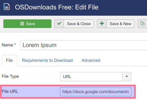 paste url