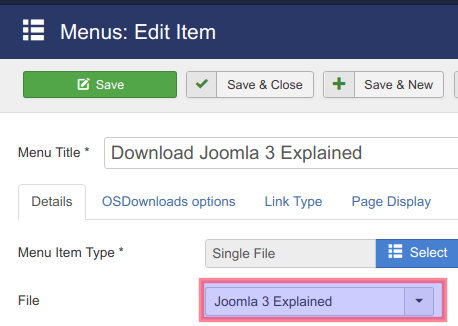 create front end menu item