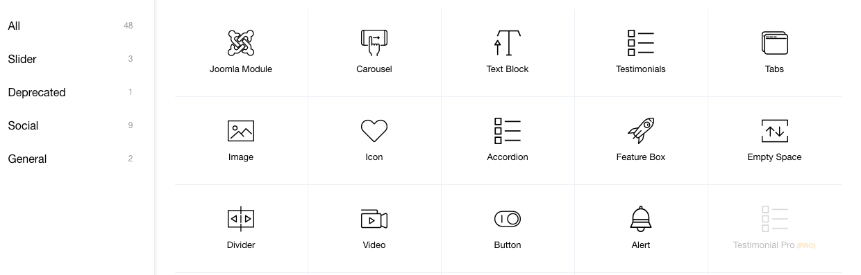 jspagebuilder options