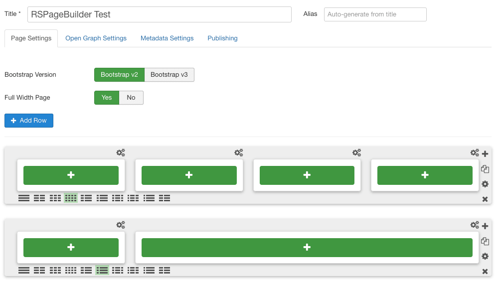 rspagebuilder screen