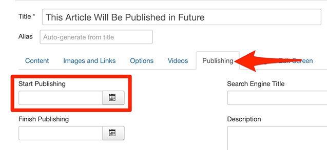 Schedule a Joomla article to publish in the future