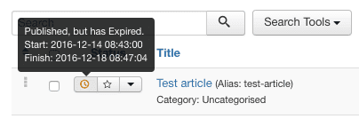 an expired article in Joomla