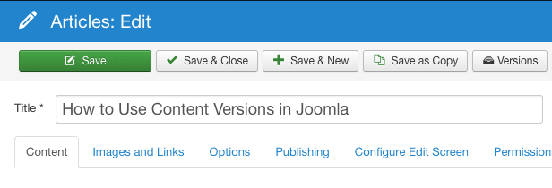 joomla content revisions