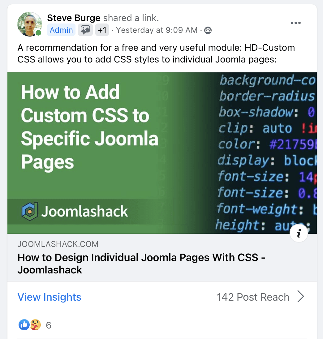 joomlashack fb post