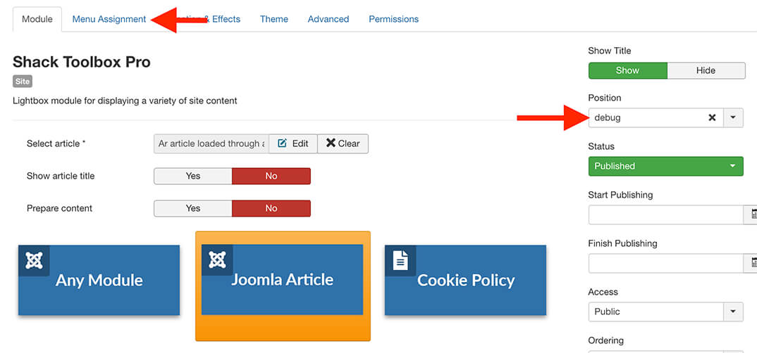 shack toolbox auto open popup on page load