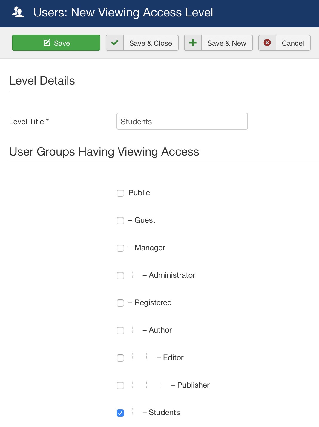 access level students