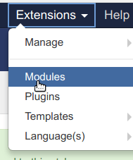 go to extensions > modules