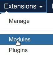 go to extensions modules