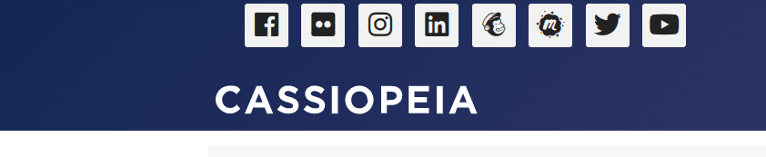 the shack social icons module placed on the cassiopeia position below top