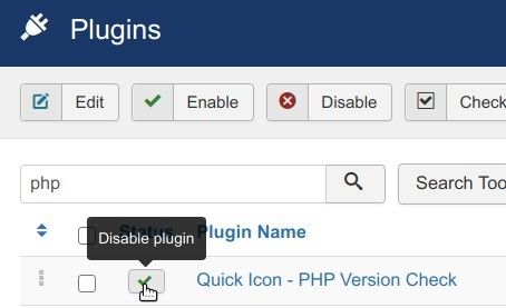 disable plugin