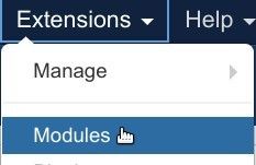 go to extensions modules