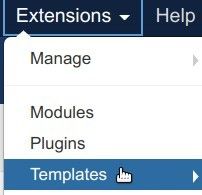 go to extensions templates
