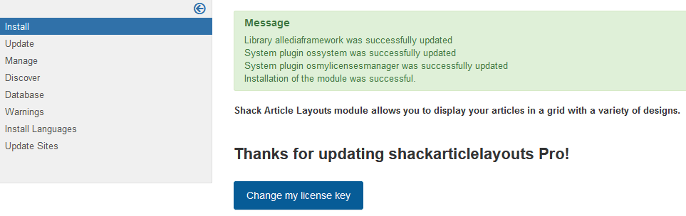 shack user switching successful installation screen