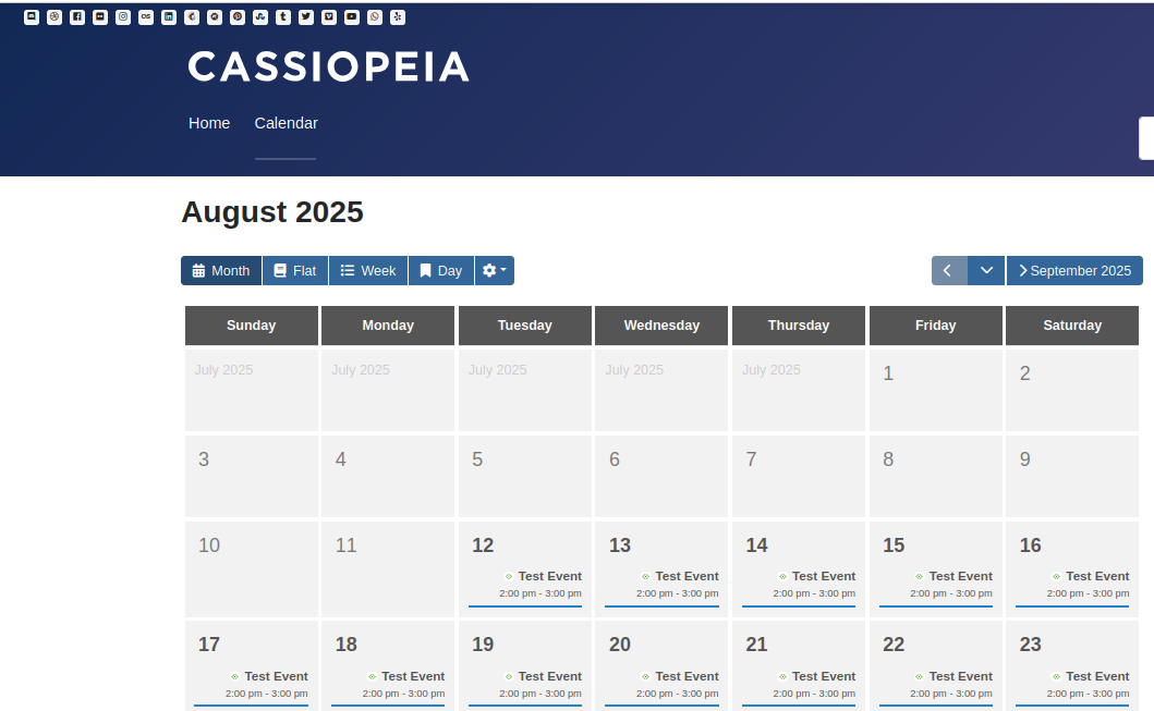front end calendar view