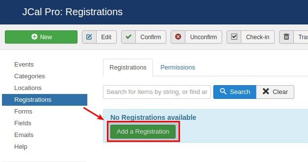 Add a Registration button