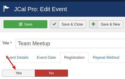Enable individual event registration