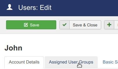 click assigned user groups tab