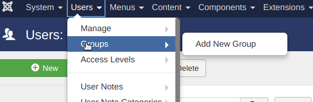 Users > Group > Add New Group