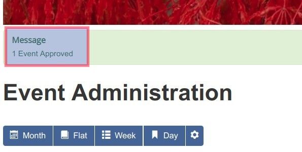 you will see 1 event approved message