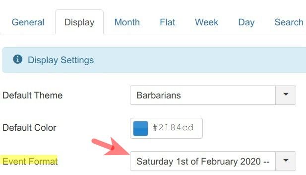 the php date displayed at backend