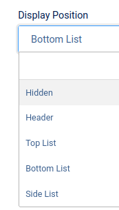the display position options
