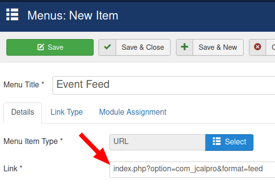paste this url in the link field