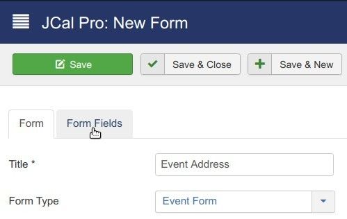 click the form fields tab
