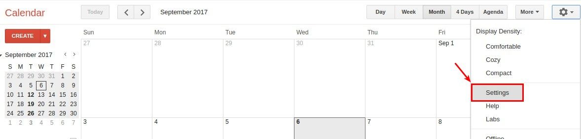 Google Calendar settings