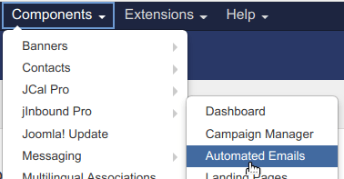 go to components jinbound pro automated emails