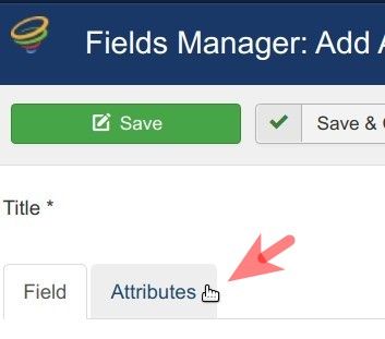 click the attributes tab