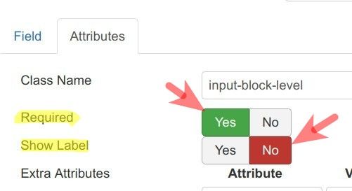 set required and show label