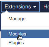 Go to Extensions > Modules