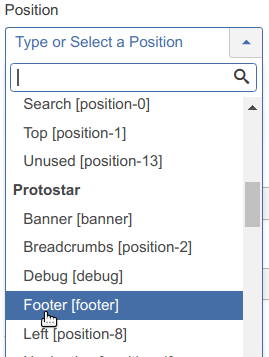 Protostar footer position