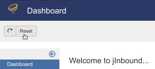the reset button in jinbound joomla extension