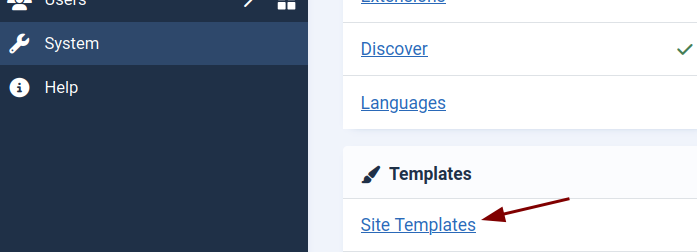 the site template link