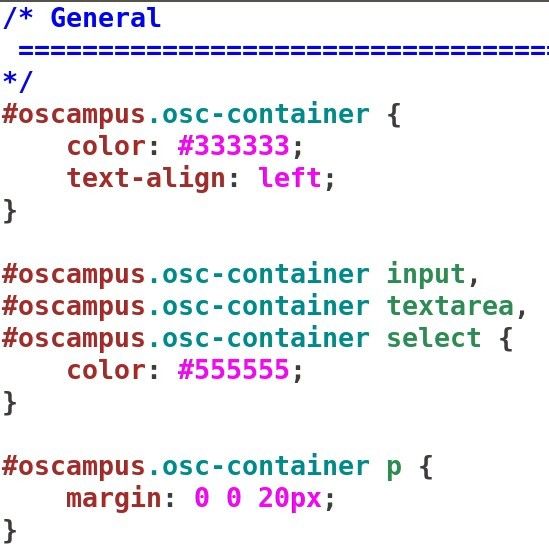 copy the code from default css