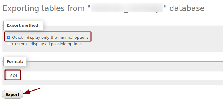 export button