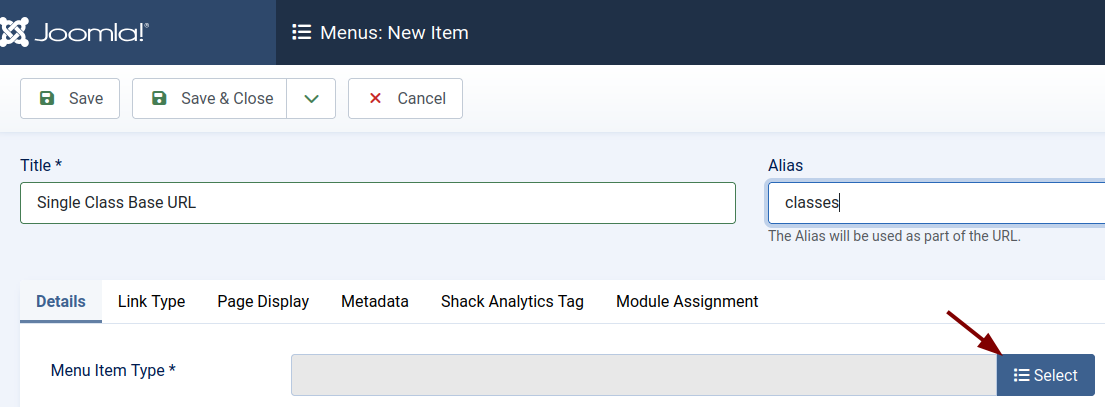 Select button