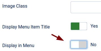 Display in menu parameter