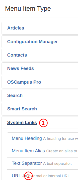 System Links > URL
